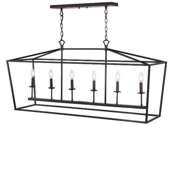 49" LED Metal Pagoda Linear Lantern Pendant - Jonathan Y | Target