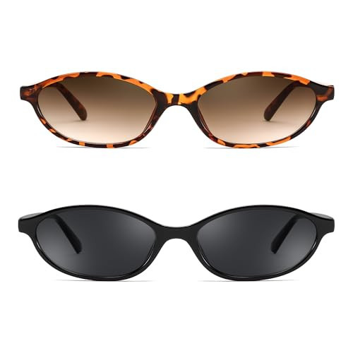 FEISEDY Retro Oval Cat Eye Sunglasses for Women 90s Narrow Lightweight Shades Y2k Trendy Sunnies B0257 | Amazon (US)