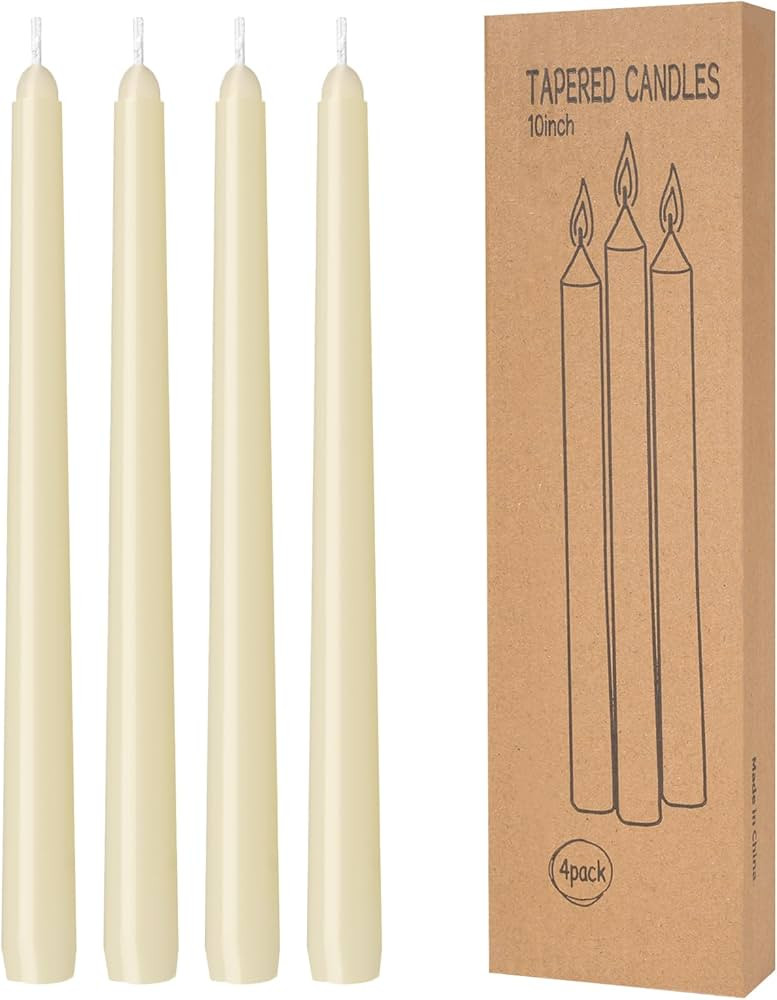 4 Pack Lvory Taper Candles - Taper Candles 10 Inch Dripless, Smokeless & Unscented - 8 Hours Long... | Amazon (CA)