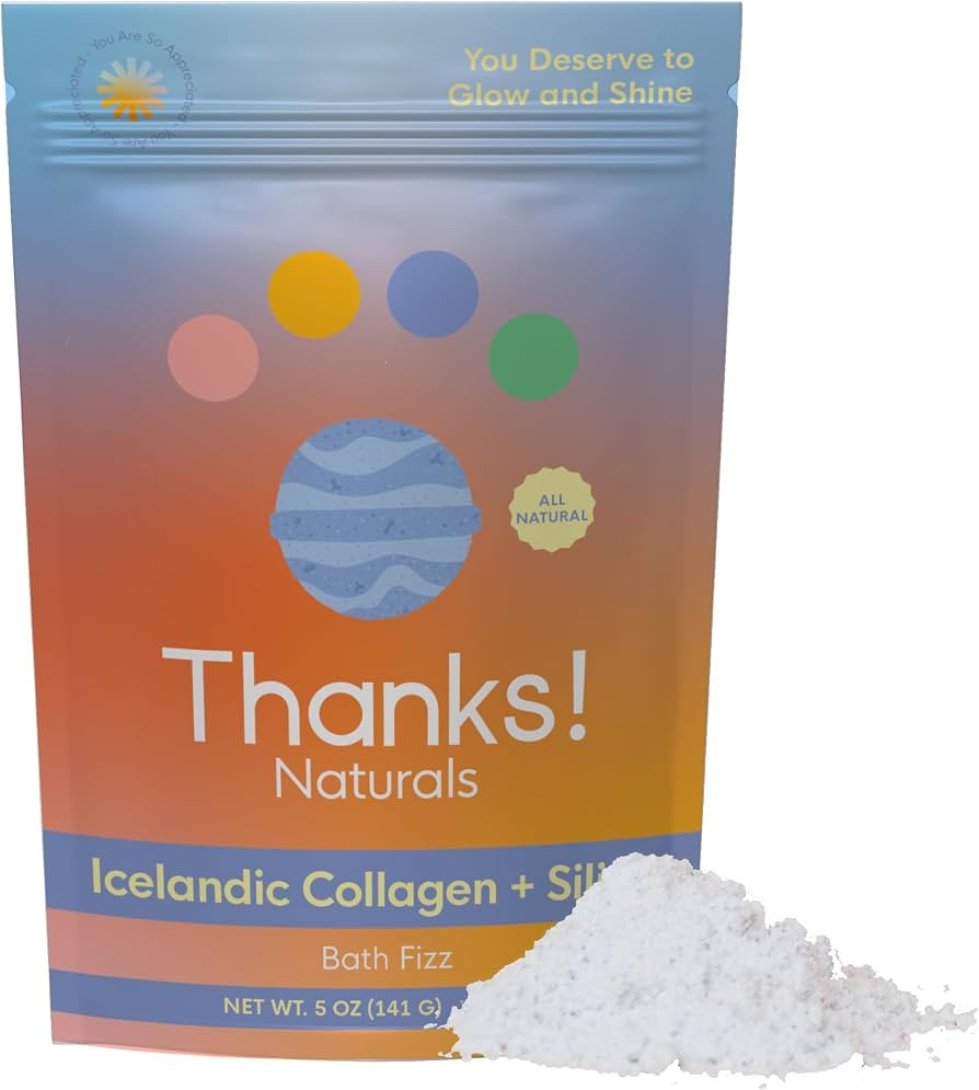 Bath Fizz, Icelandic Collagen + Silica, Vegan & Natural Bath Fizz with Shea Butter, Himalayan Pin... | Amazon (US)