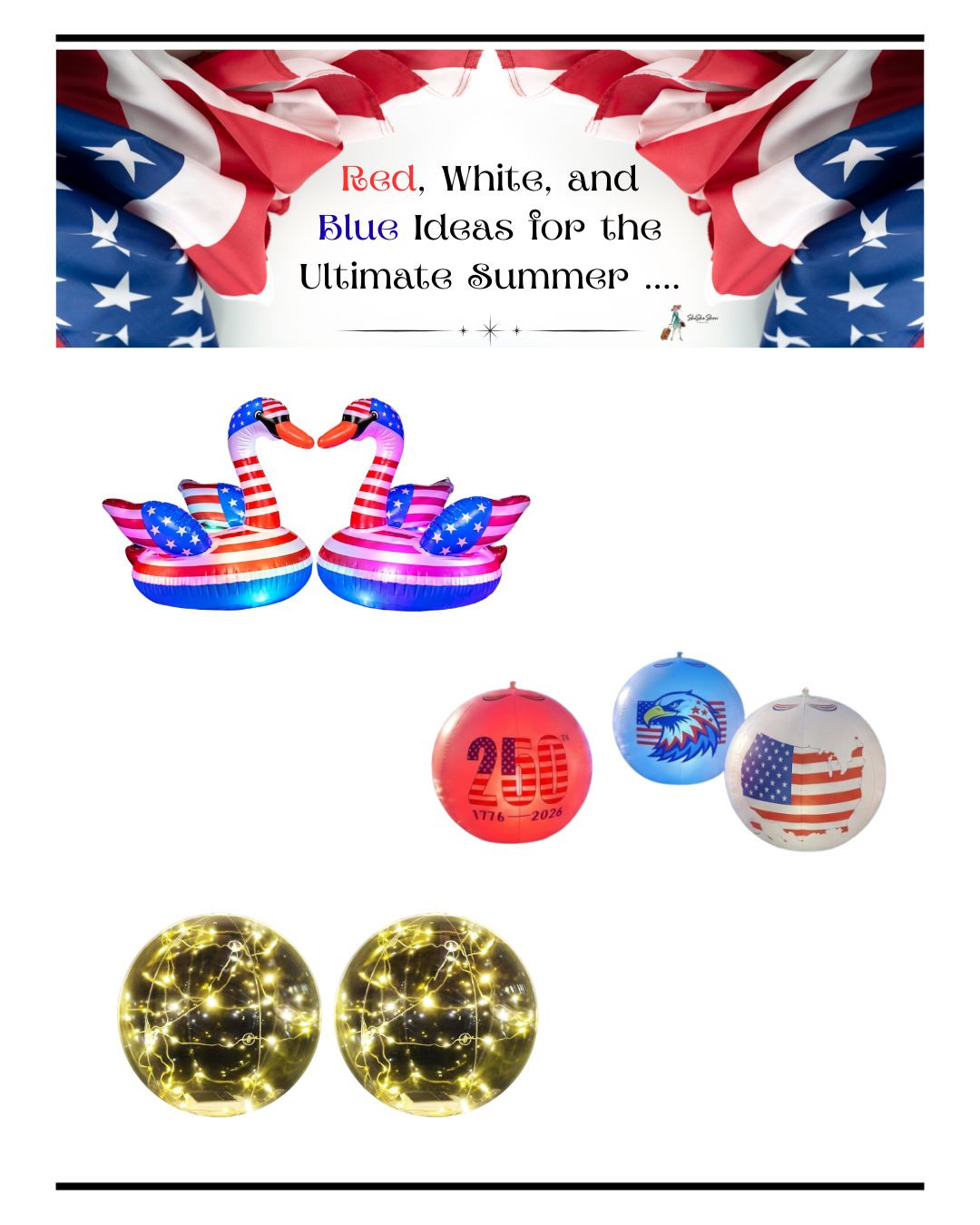 Pool floats for summer and special occasions 4th of July pool floats. Lighted floating pool balls American flag pool floats

#LTKSwim #LTKOver40 #LTKSeasonal