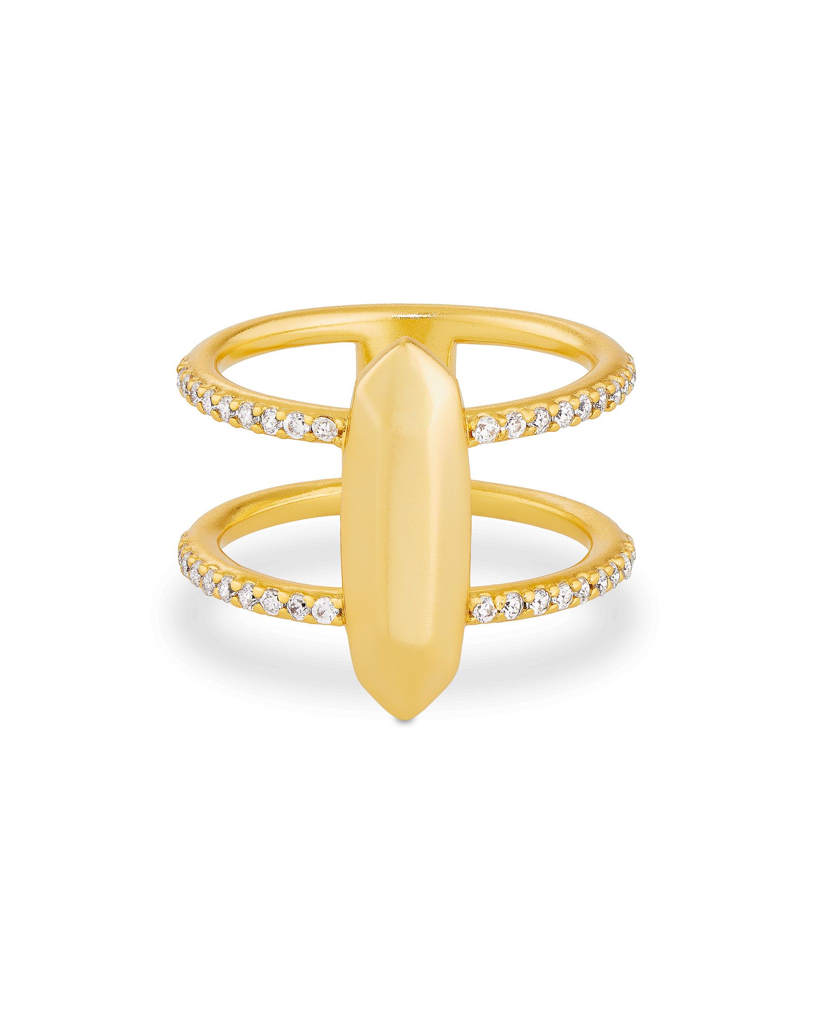 Abra Gold Double Band Ring in White Crystal | Kendra Scott | Kendra Scott