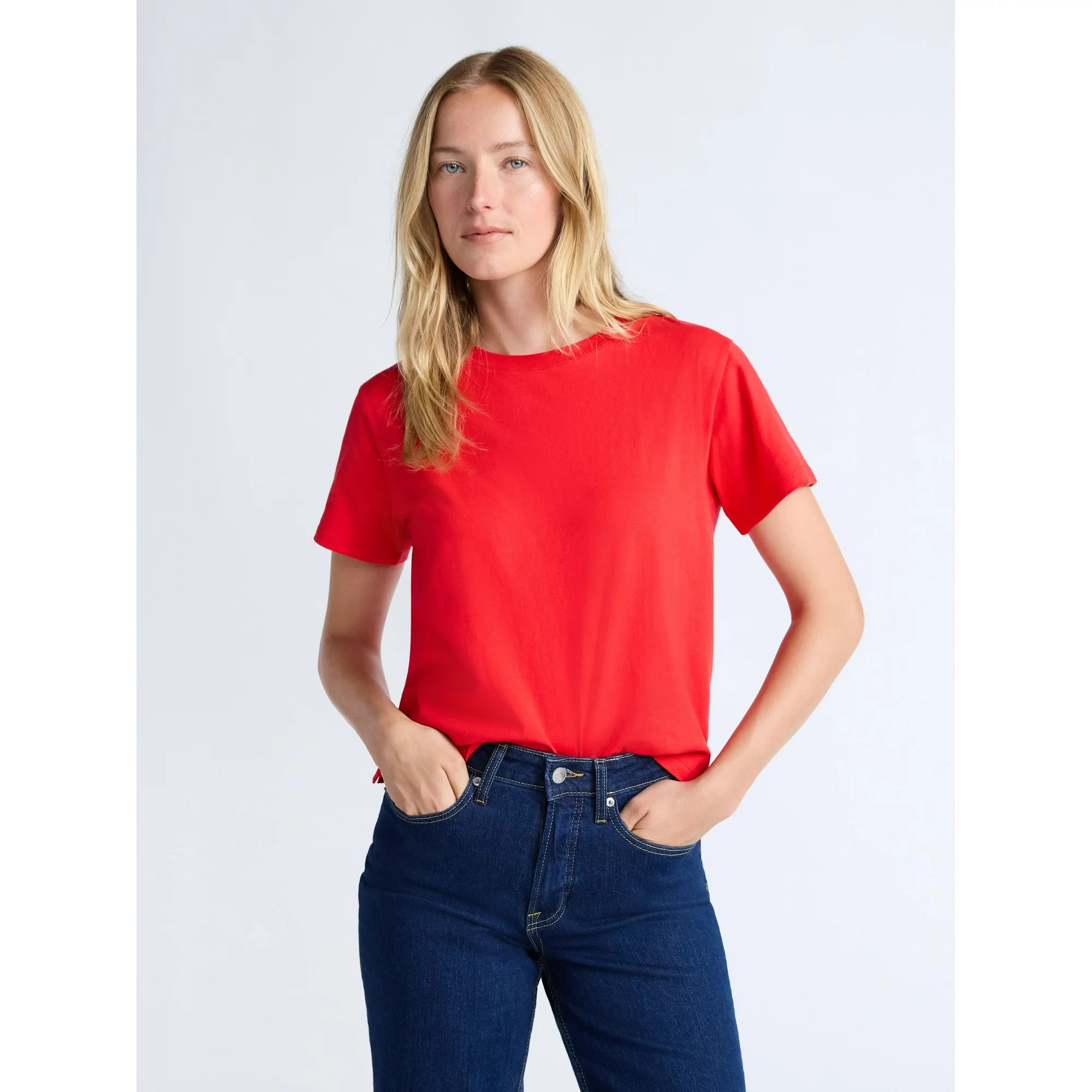 Hero image 0 of Free Assembly Women's and Women's Plus Cotton Cropped Boxy Tee with Short Sleeves... | Walmart (US)