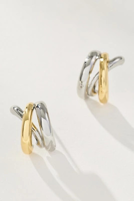 Mixed Metal Crisscross Earrings | Anthropologie (US)