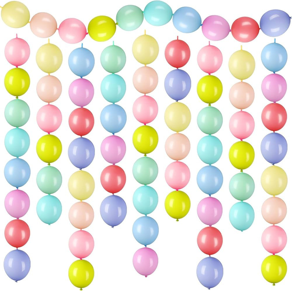 Meanplan 100 Pcs Link Balloon Linking Balloon Latex Linkable Balloons Connected Wedding Party Dec... | Amazon (US)