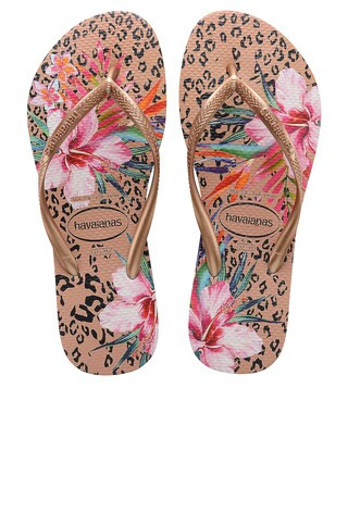 Havaianas Slim Animal Floral Flip Flops in Crocus Rose from Revolve.com | Revolve Clothing (Global)