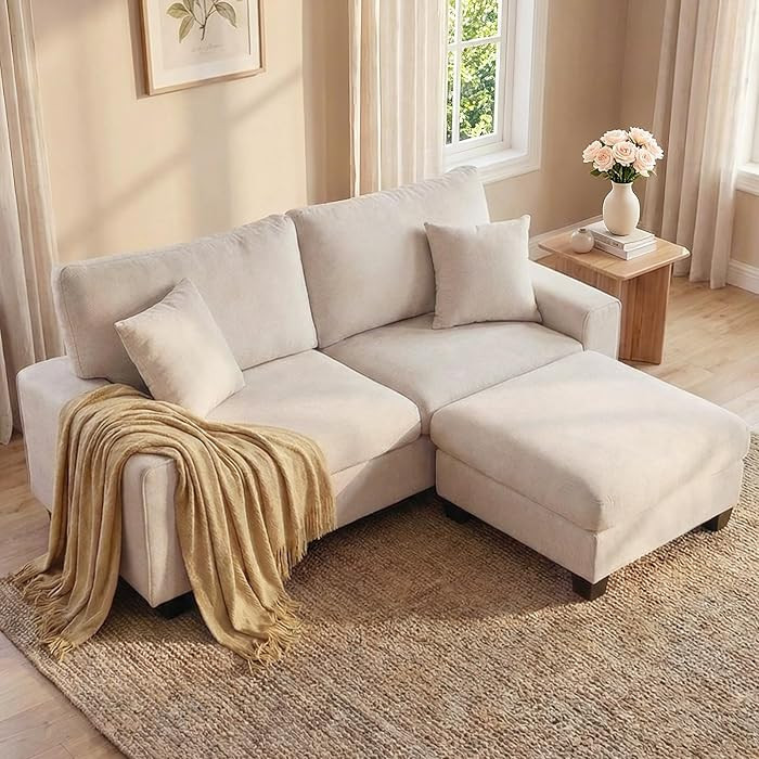 DOPEDIO L-Shaped Sectional Sofa with Storage Ottoman, Modern Chenille Recliner Loveseat, Removabl... | Amazon (US)