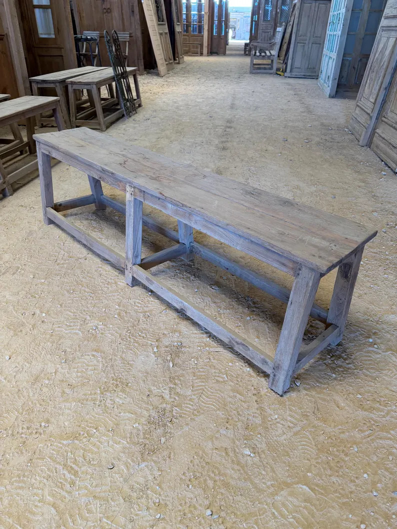 Early 1900s Teak Bench Handmade - Foyer Porch Mud Room Rustic Antique | Etsy (US)