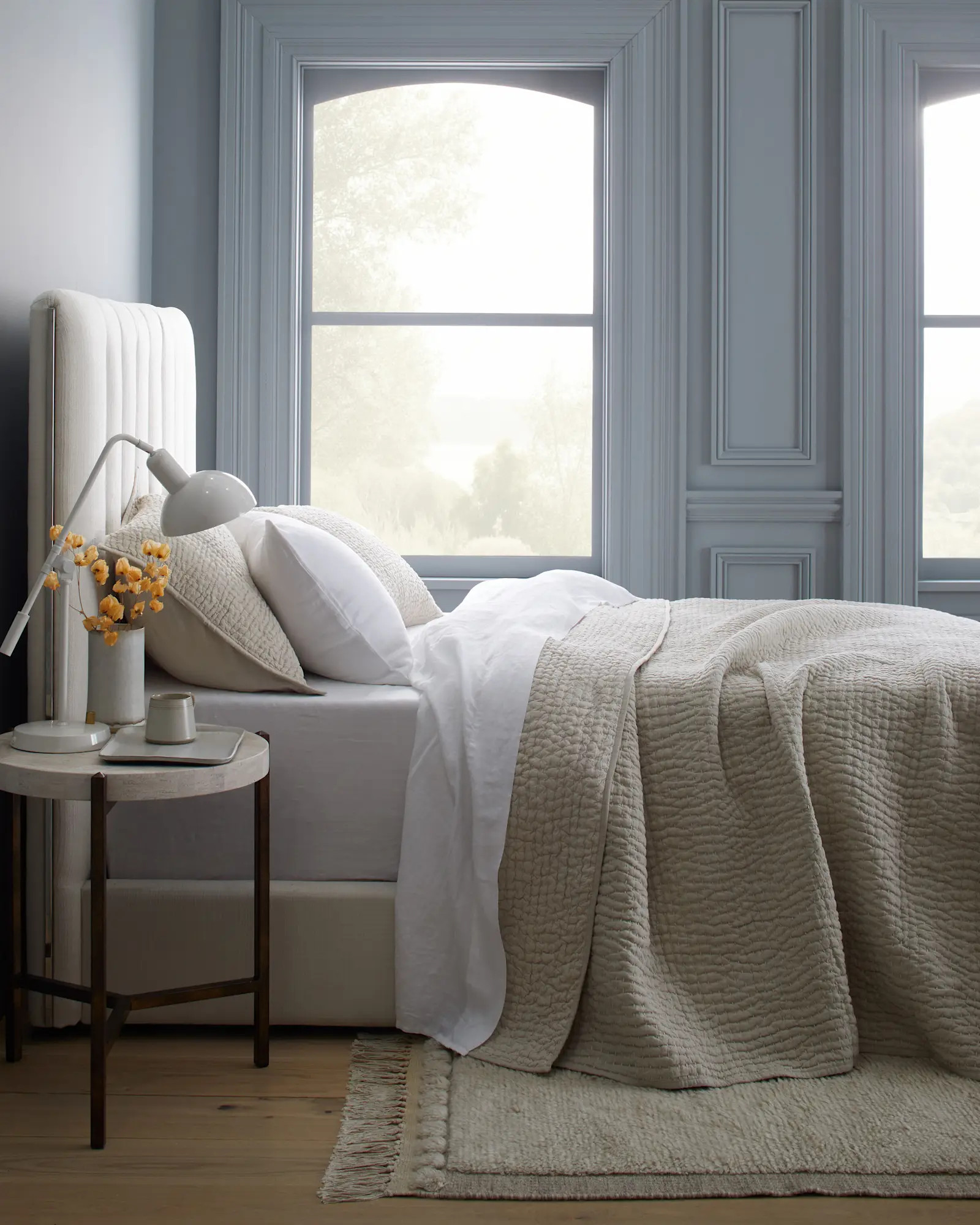 European Linen Cotton Stitch Quilt | Quince