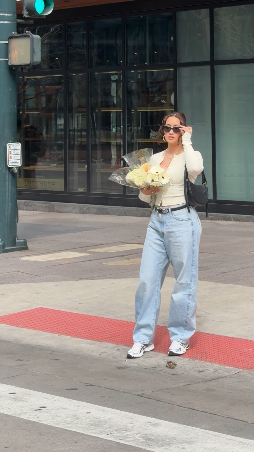 Cardigan is thirty years 
Levi’s run small I sized up two for a super baggy fit 