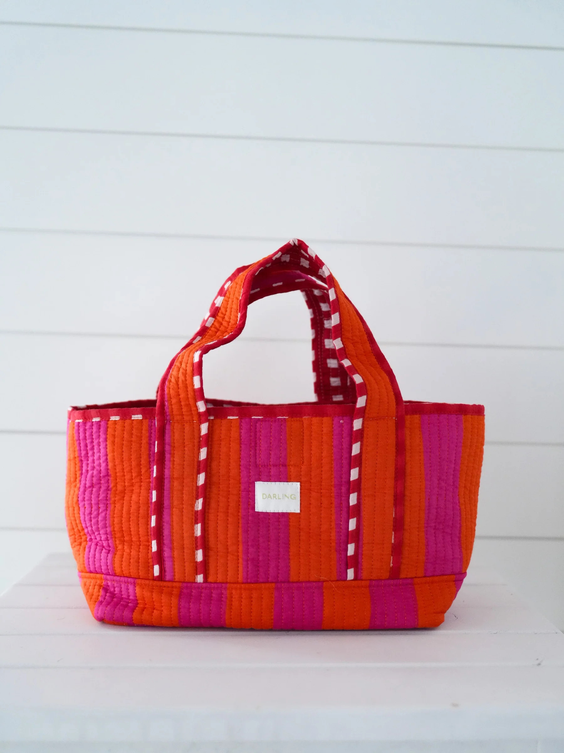 Olivia Tote - Tropical Punch Stripe | Darling Loungewear