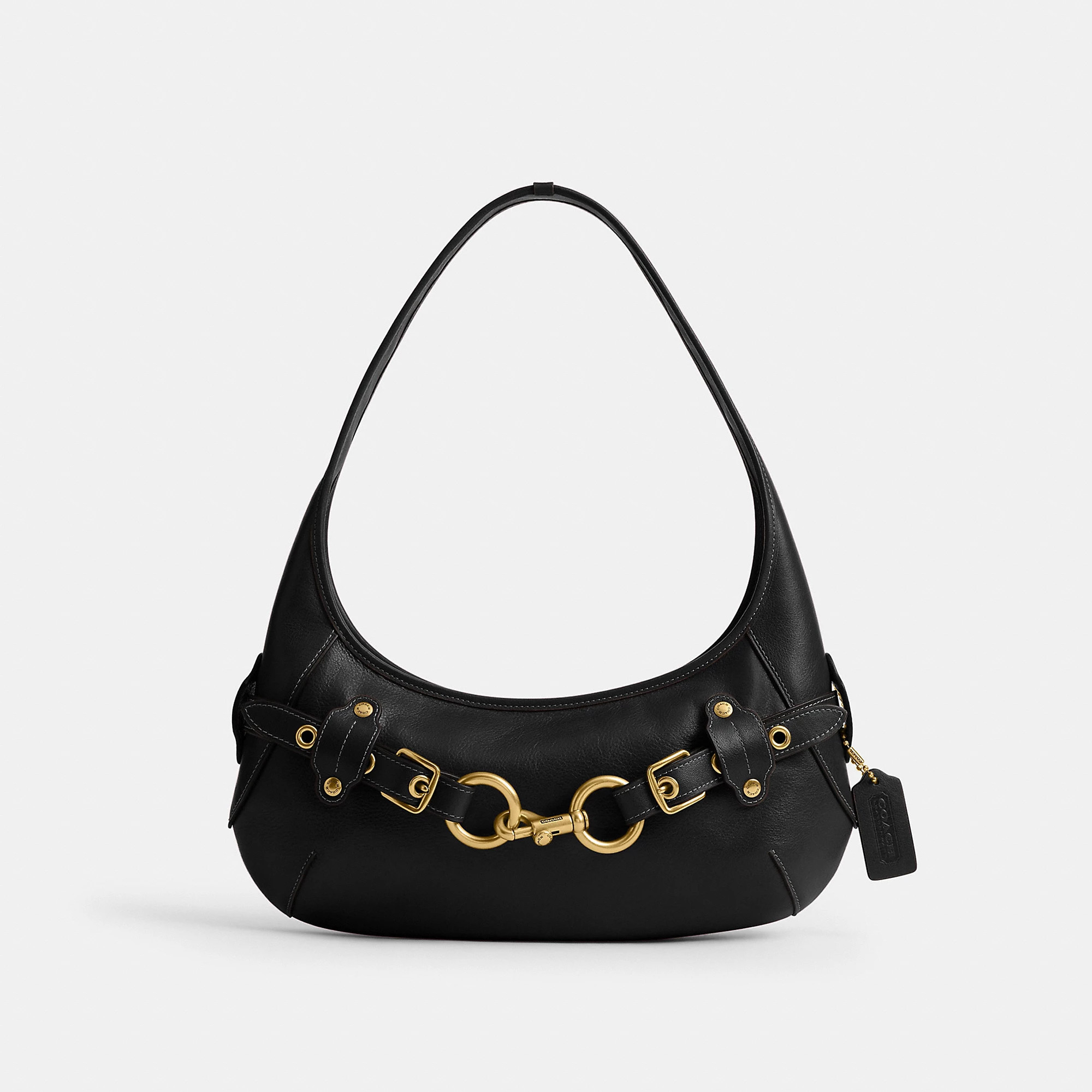 Coach Belted Ergo Shoulder Bag - Women's - Brass/black | Coach (US)