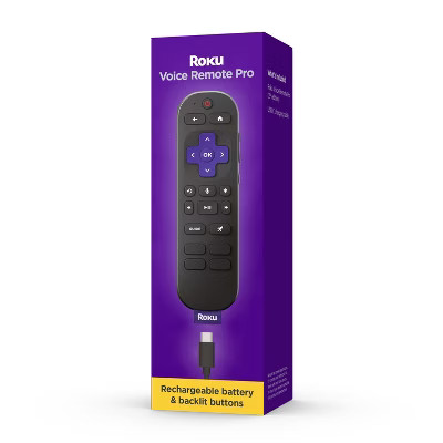 Roku Voice Remote Pro (2nd Edition) Rechargeable replacement voice remote, backlit buttons, and hands-free voice controls | Target