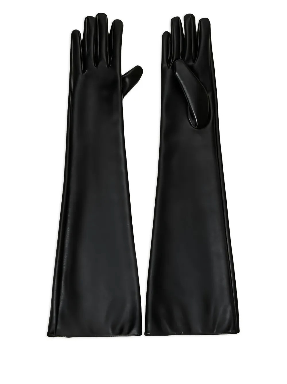 TWINSET Long leather-effect Gloves | Black | FARFETCH | Farfetch Global