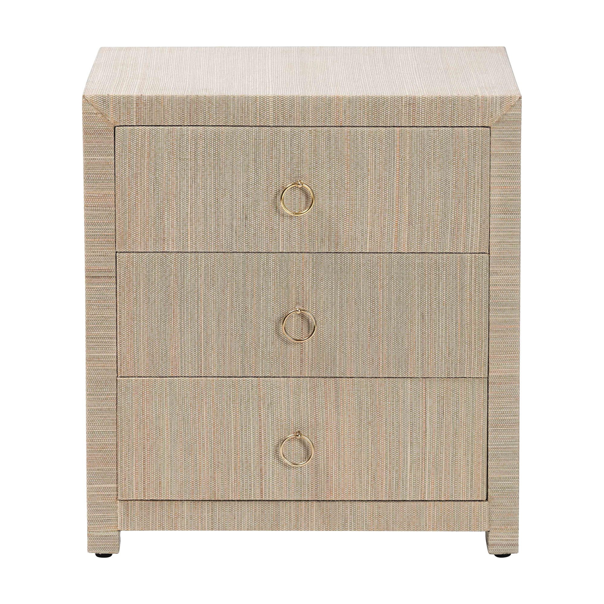 bali & pari Quinn Boho Nightstand, 3-Drawer, Natural | Walmart (US)
