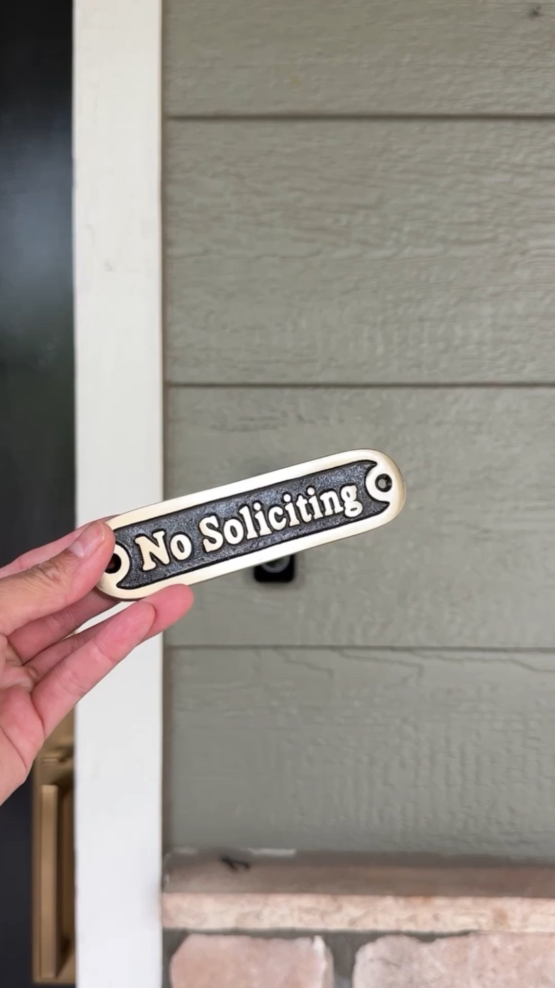 Installed this brass “no soliciting” sign above the doorbell. Took less than 30 seconds!

#LTKHome