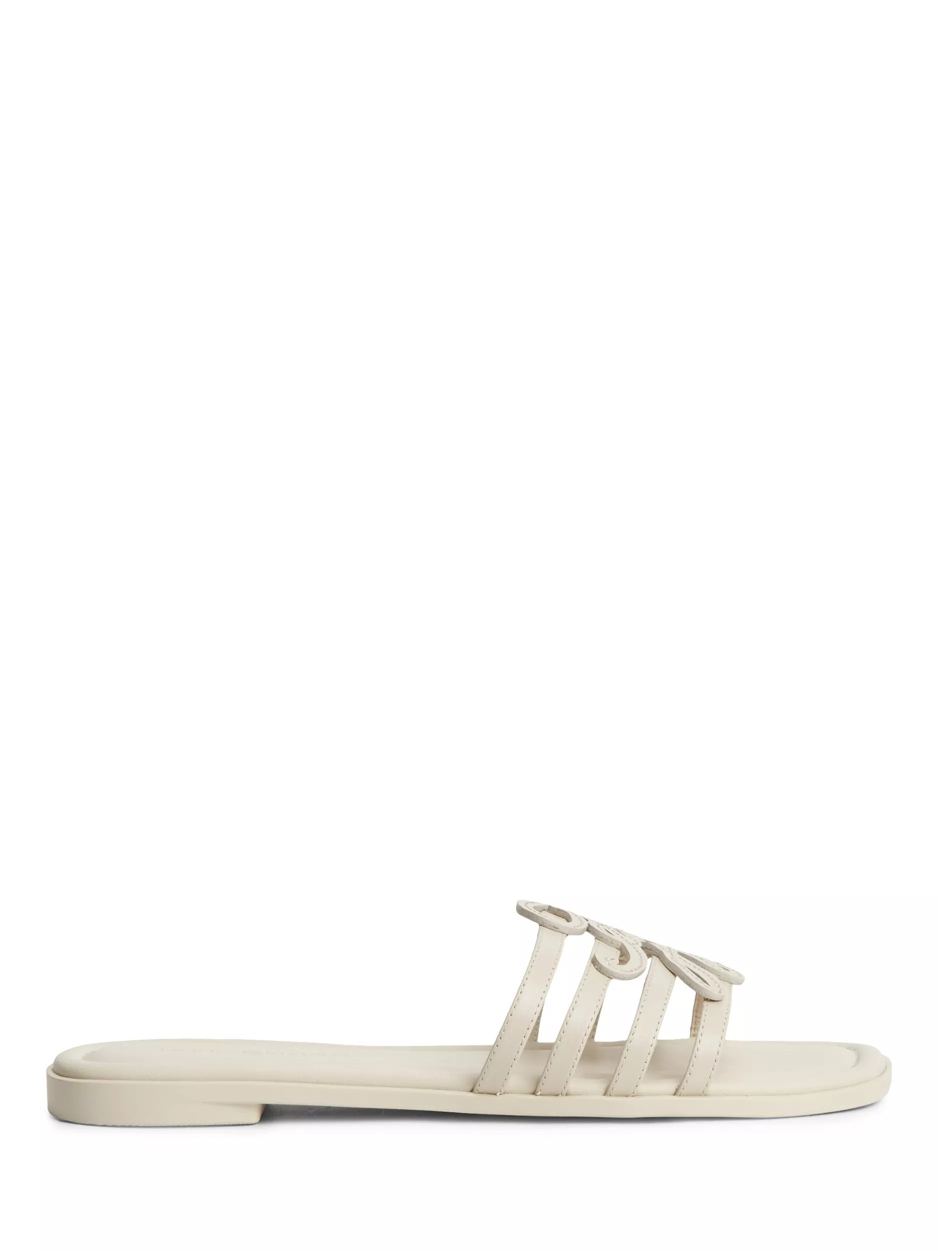 Logo Strap Leather Mules, Beige | John Lewis (UK)
