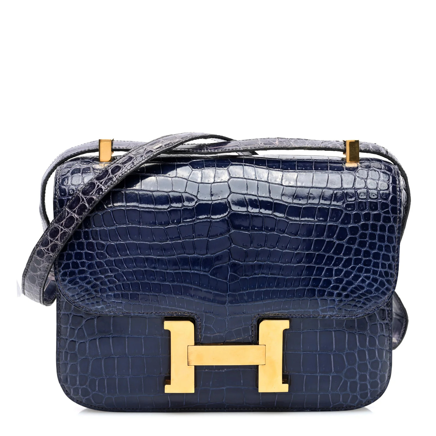 Shiny Porosus Crocodile Constance 23 Bleu Saphir | FASHIONPHILE (US)