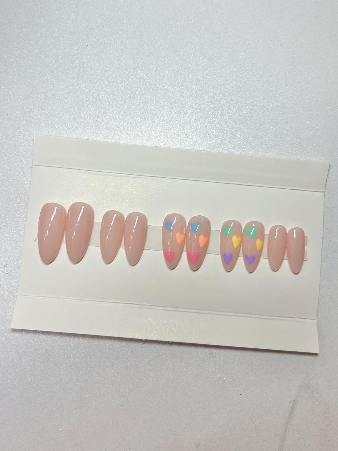 Luxury Hand Painted Press on Nails Conversation Hearts Inspired - Etsy | Etsy (US)