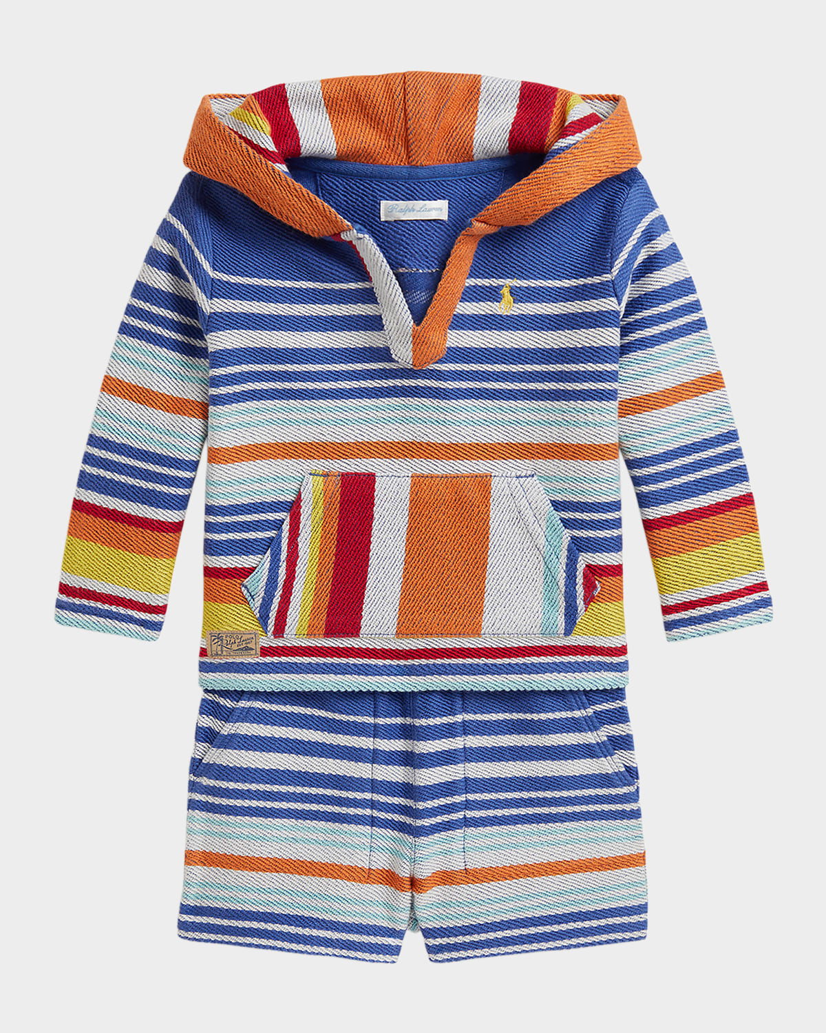 Boy & apos;s Striped Cotton Terry Hoodie & Shorts Set, Size 3M-24M | Neiman Marcus