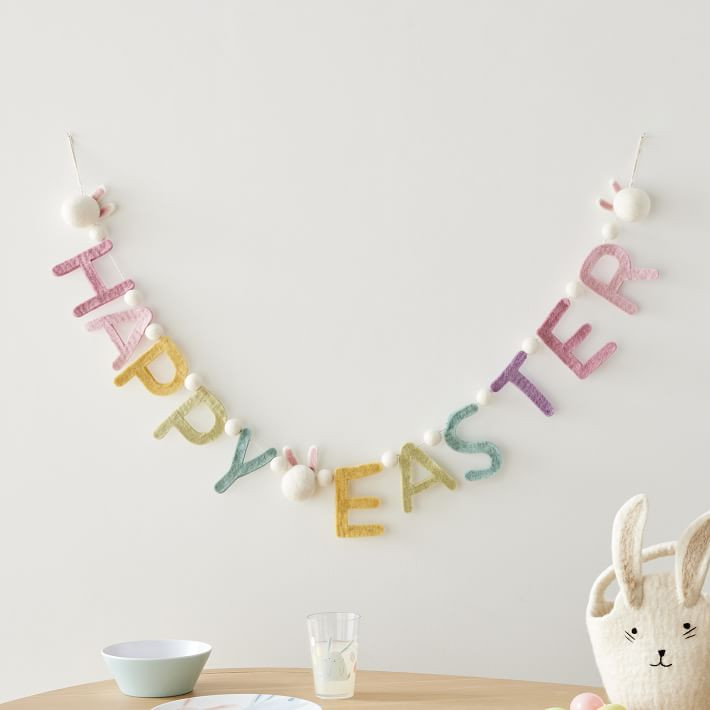 Modern Felt Wool Easter Garland | West Elm (US)