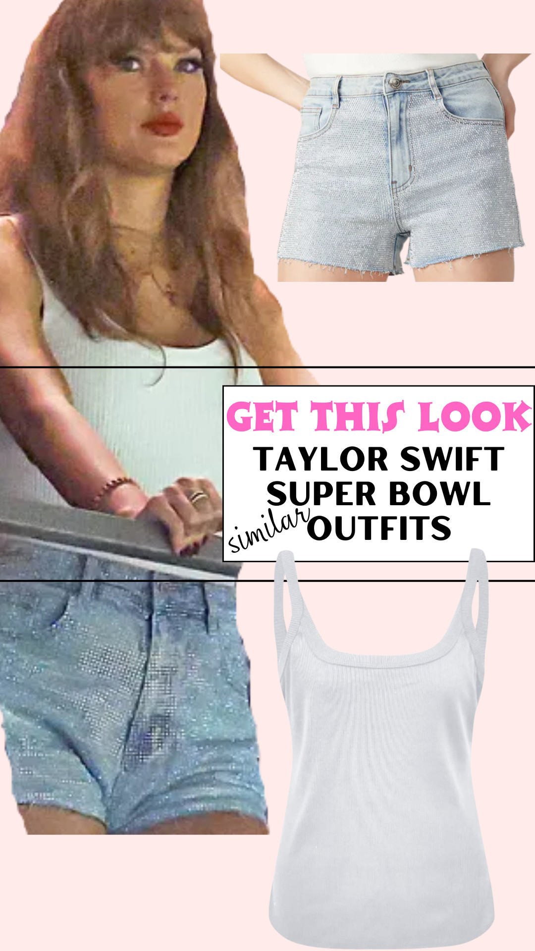 🏈✨ SPOTTED: Super Bowl READY! Taylor's Game Day Look for Less!
VIRAL Amazon Finds (Prime shipping available!) 🎯

Rhinestone denim shorts (THE shorts everyone's asking about!)
Ribbed white tank top (buttery soft material)
Complete look under $50!

🏃‍♀️ These shorts are SELLING OUT FAST - restocked after 5 TikTok sellouts!
Size guide:

Shorts: XS-XXL (runs TTS)
Tank: Size up for oversized look

💫 Why you need this:

Perfect for game day
Summer festival ready
Date night approved
Brunch outfit goals

Prime shipping available! Shop before the big game! 🏈
#superbowl2025 #gameday #amazonfinds #amazondeals #concertoutfit #festival #founditonamazon #summeroutfit #denimlook #amazonfashion #superbowloutfit #casualstyle #trending 

 #LTKSaleAlert #LTKFindsUnder100 #LTKStyleTip