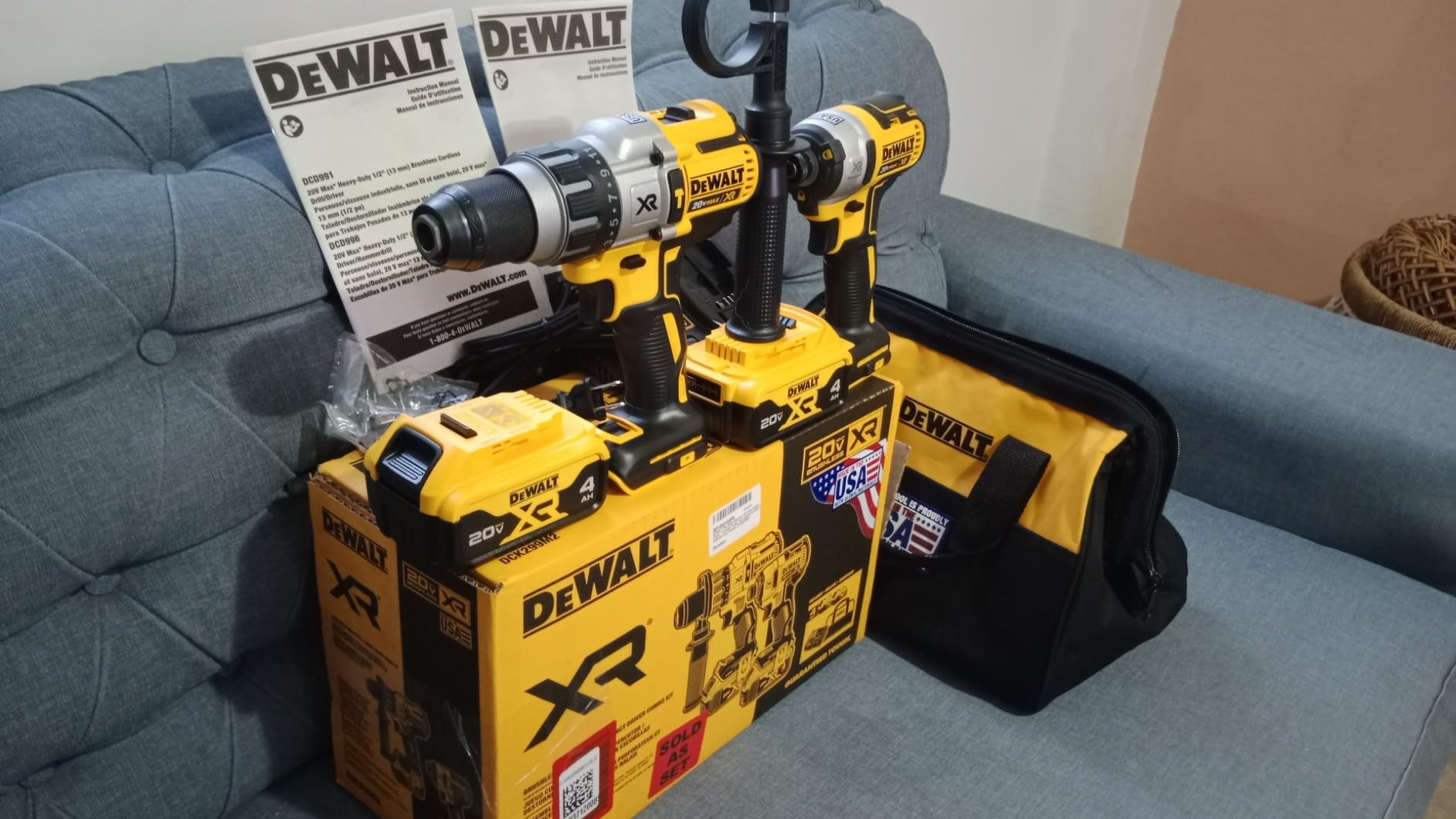 DEWALT 20V MAX Hammer Drill and Impact Driver, Power Tool Combo Kit with 2 Batteries and Charger,... | Amazon (US)