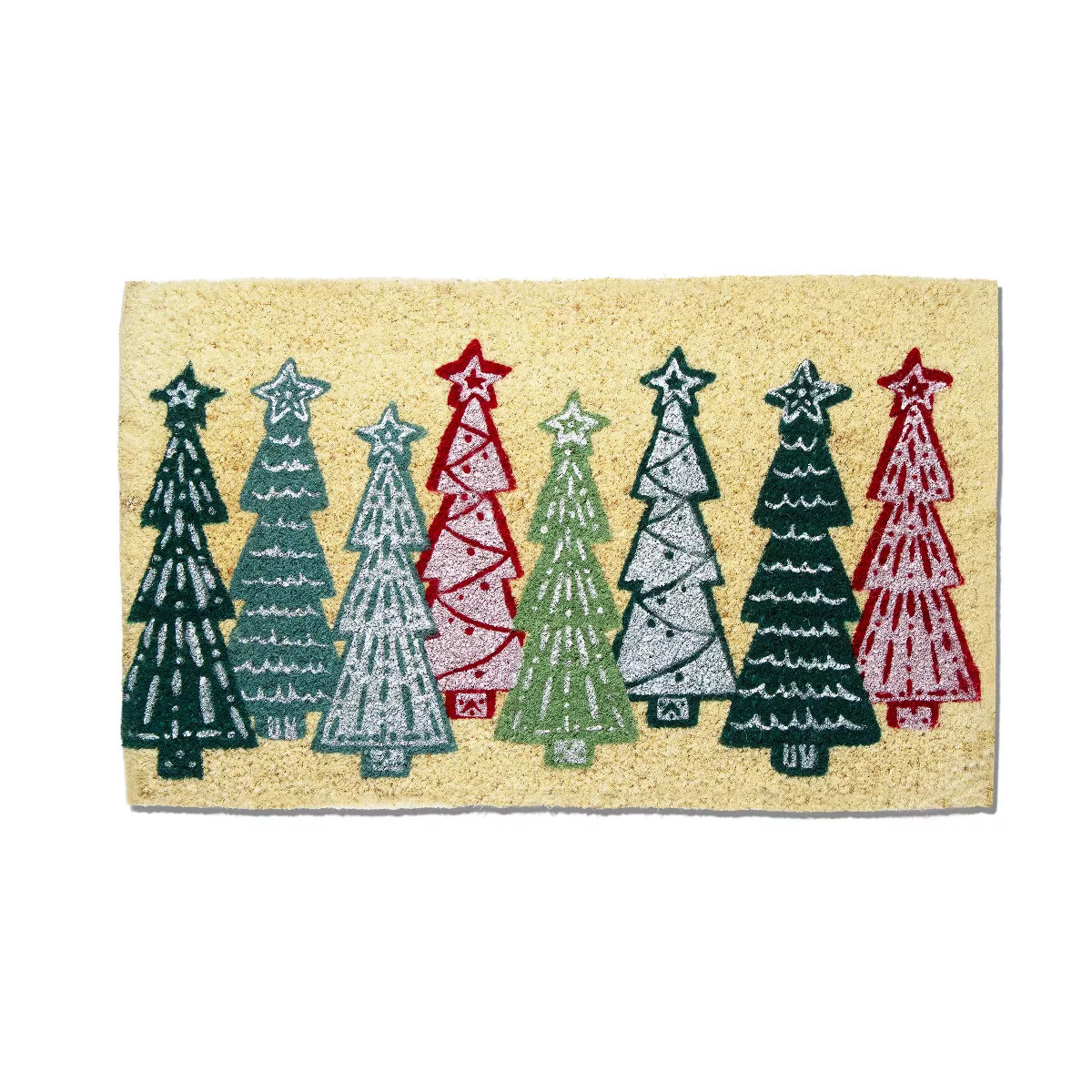tagltd 1'6"x2'6" Cookie Trees Coir Doormat Renewable Coconut Fiber Doormat Christmas Xmas Holiday | Target