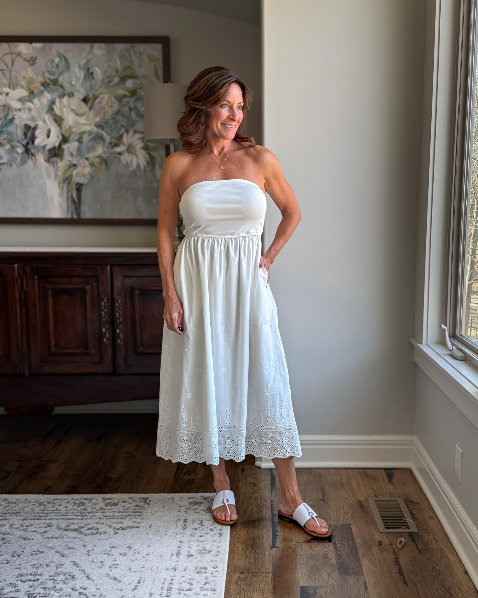 Flattering White Summer Dress for Women Over 50 | Amazon Strapless Eyelet Midi

If you think strapless dresses aren’t for women over 50 — this one will change your mind.

This white eyelet midi has a soft elastic bodice that holds securely without digging in, and the gathered waist gives shape without clinging through the midsection.

✔ Lightweight for warm weather
✔ Feminine eyelet detail
✔ Easy vacation or resort look

This is a confident summer Amazon find for women over 50 who want effortless but flattering warm-weather style.



#eyeletdress #whitedress #beachdress