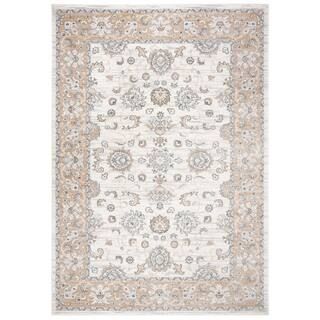 SAFAVIEH Isabella Cream/Beige 8 ft. x 10 ft. Speckled Floral Border Area Rug-ISA940B-8 - The Home... | The Home Depot