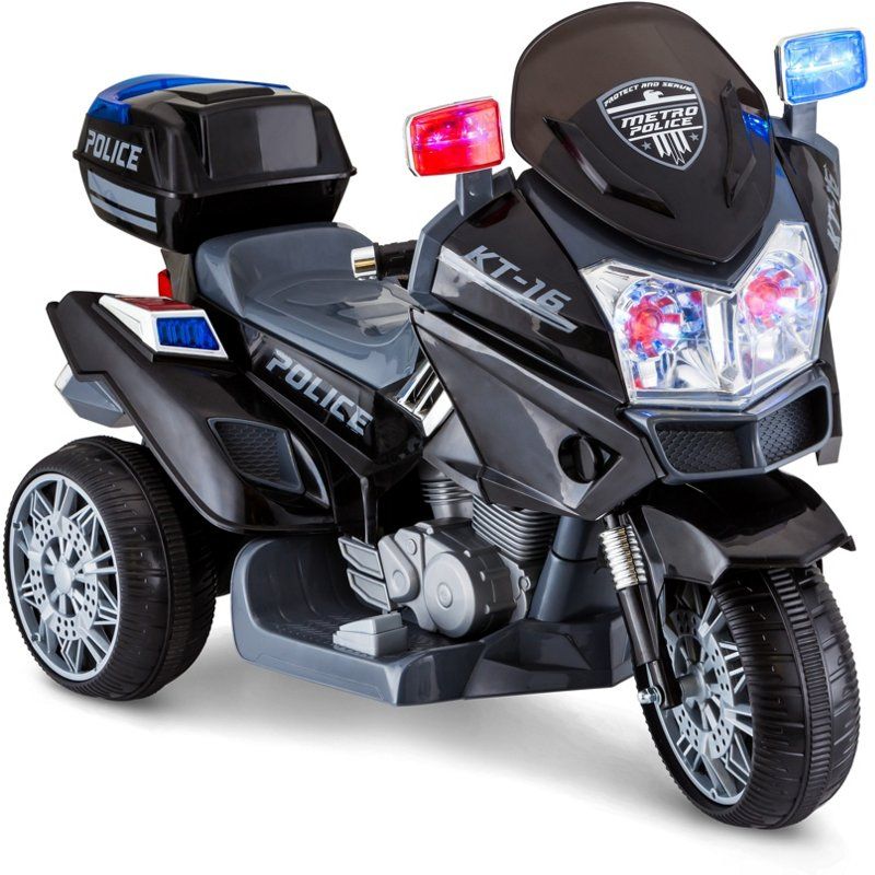 KidTrax Kids' Police Rescue Trike Motorcycle Ride-On Toy Black - Motorized Wheel Goods at Academy Sp | Academy Sports + Outdoor Affiliate
