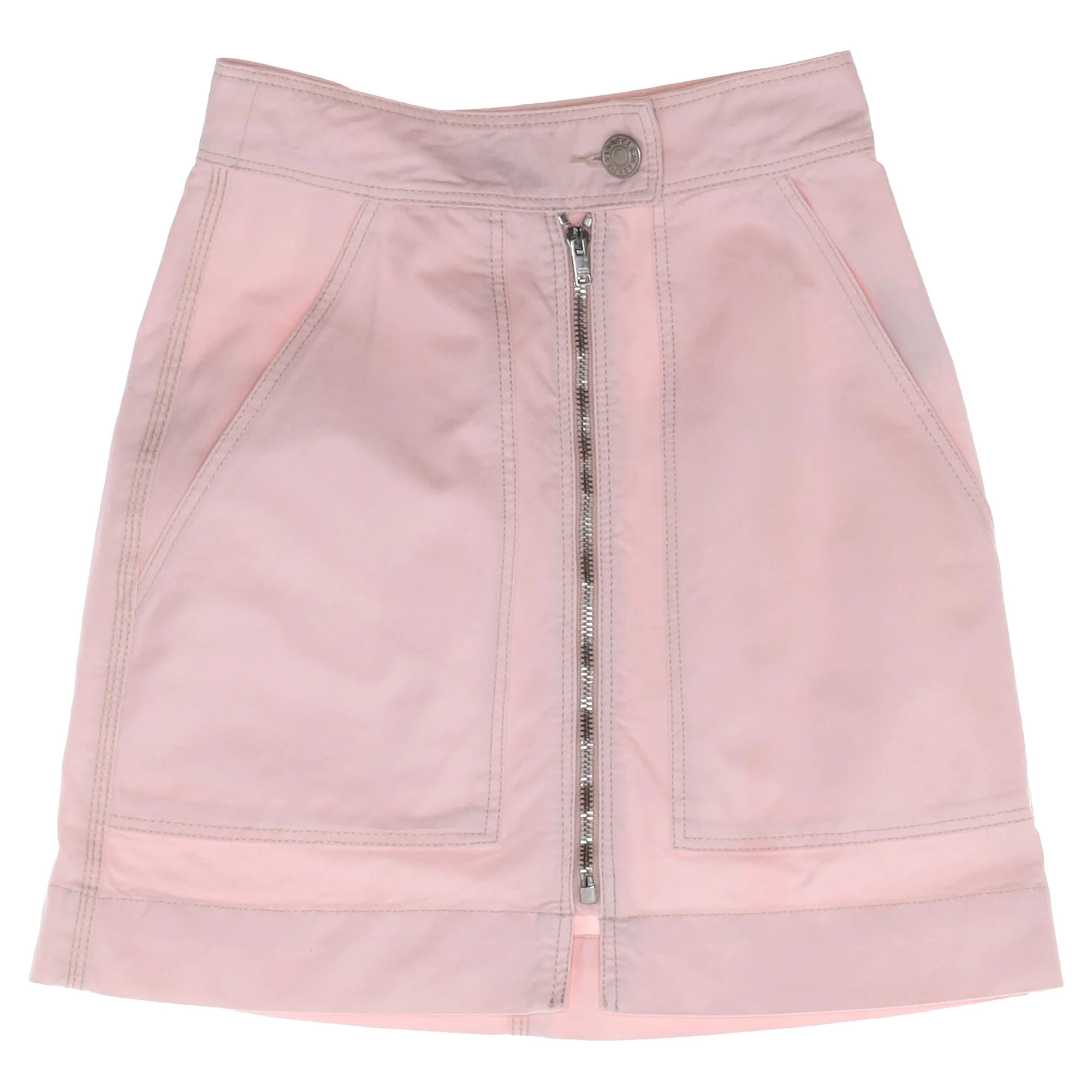 Isabel Marant Zip Front Mini Skirt in Pink Cotton | Shop Simon