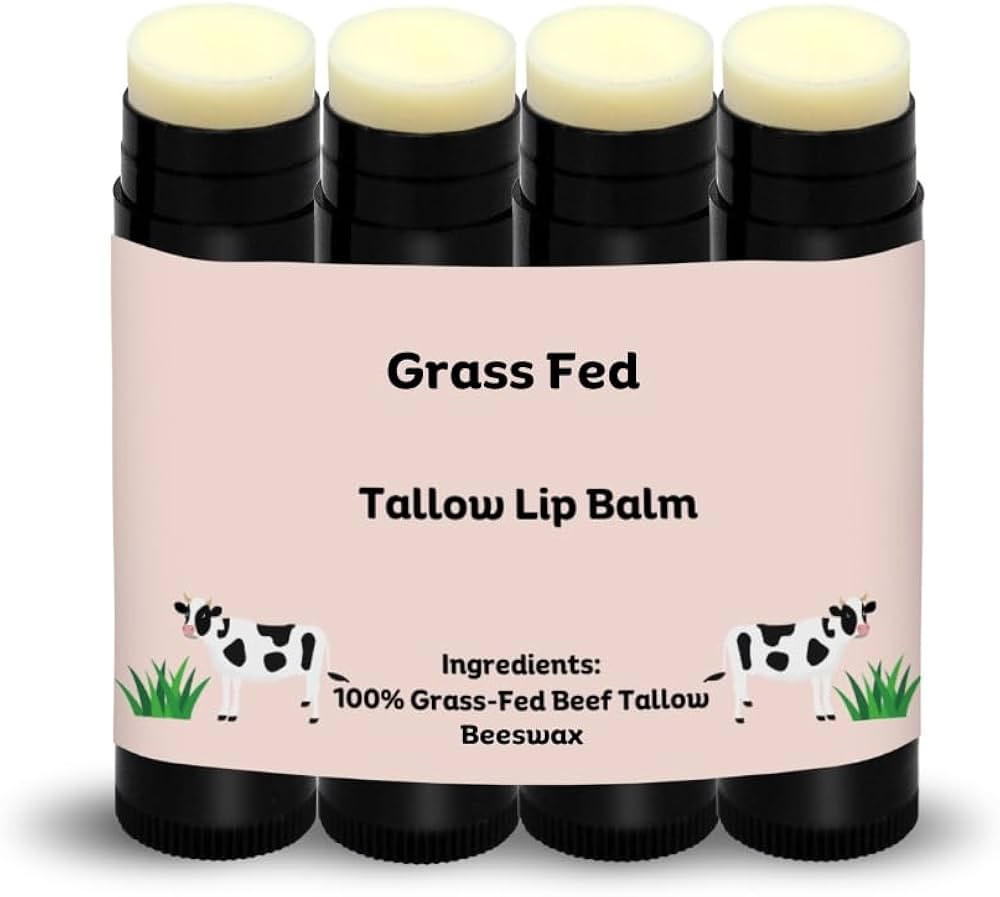 Beef Tallow Lip Balm 100% Grass Fed & Organic, Animal Based Skincare, Carnivore Beauty, Natural H... | Amazon (US)