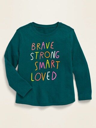 Long-Sleeve Graphic Scoop-Neck Tee for Toddler Girls | Old Navy (US)