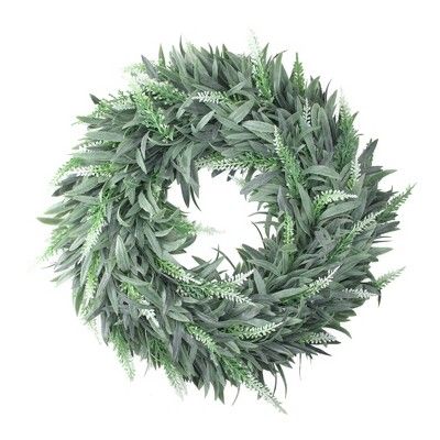 Northlight 14" Unlit Artificial Dusty White Christmastime Wispy Lavender Christmas Wreath | Target