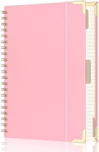 EOOUT Pink Aesthetic Notebook 8.5 x 11 Hardcover Spiral Notebook, Large Spiral Journals for Women... | Amazon (US)