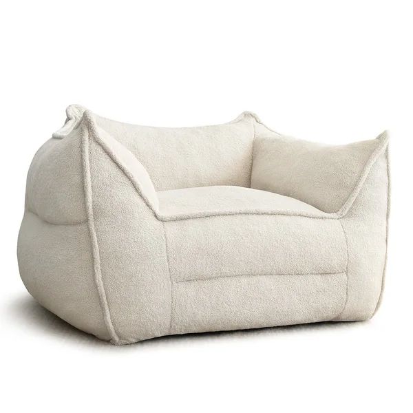 Lazy Sofa Couch Living Room Sofa Bean Bag Chair with Memory Foam - Beige single sofa | Bed Bath & Beyond