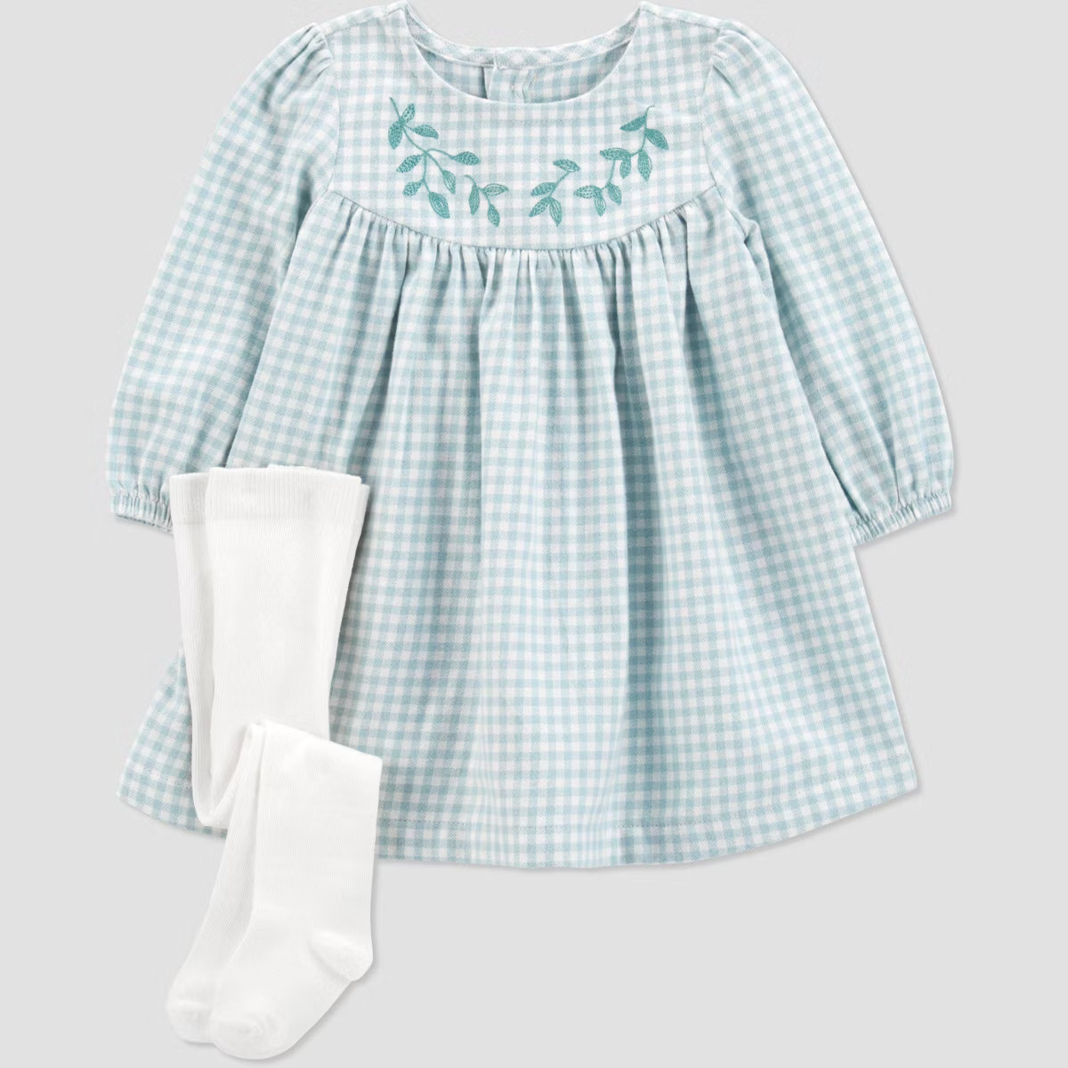 Carter's Just One You®️ Baby Girls' Gingham Dress with Tights - Blue | Target
