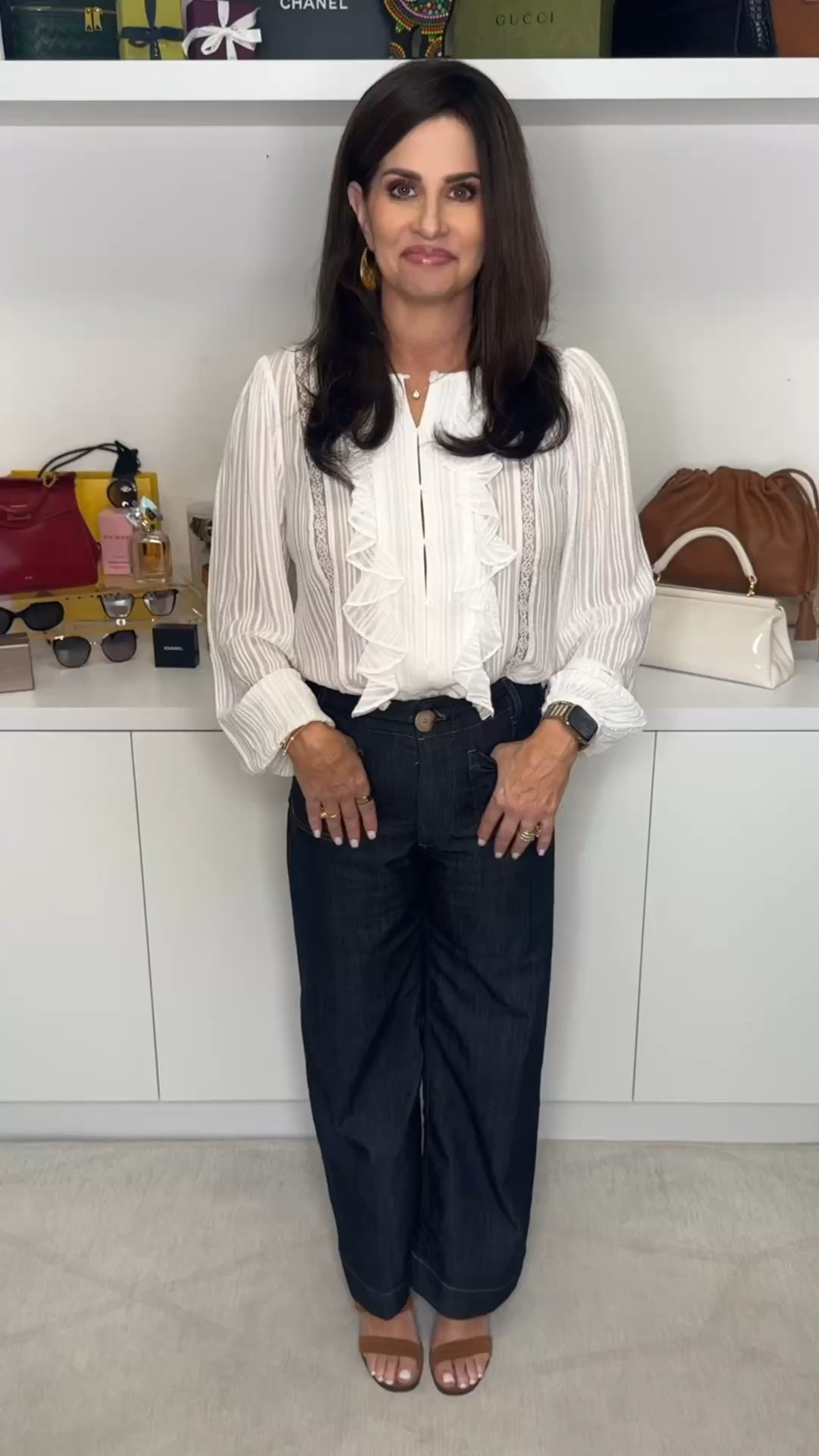 Loving this casual yet polished look. Top size sm, jean 0p. 
#daintyanddistressed #ruffleblouse 

#LTKPetite #LTKOver40 #LTKSaleAlert

#LTKPetite #LTKOver40 #LTKSaleAlert