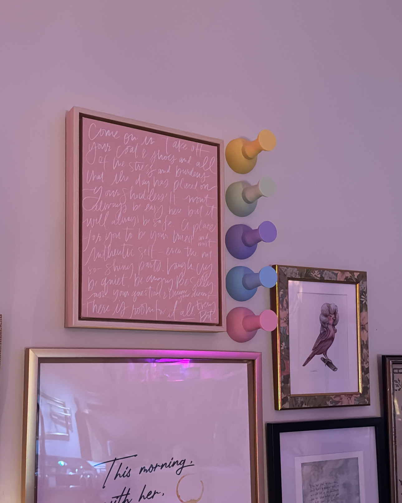 my love of thumbtacks- added to my wall hung with thumbtacks :) 
“Push Pins"