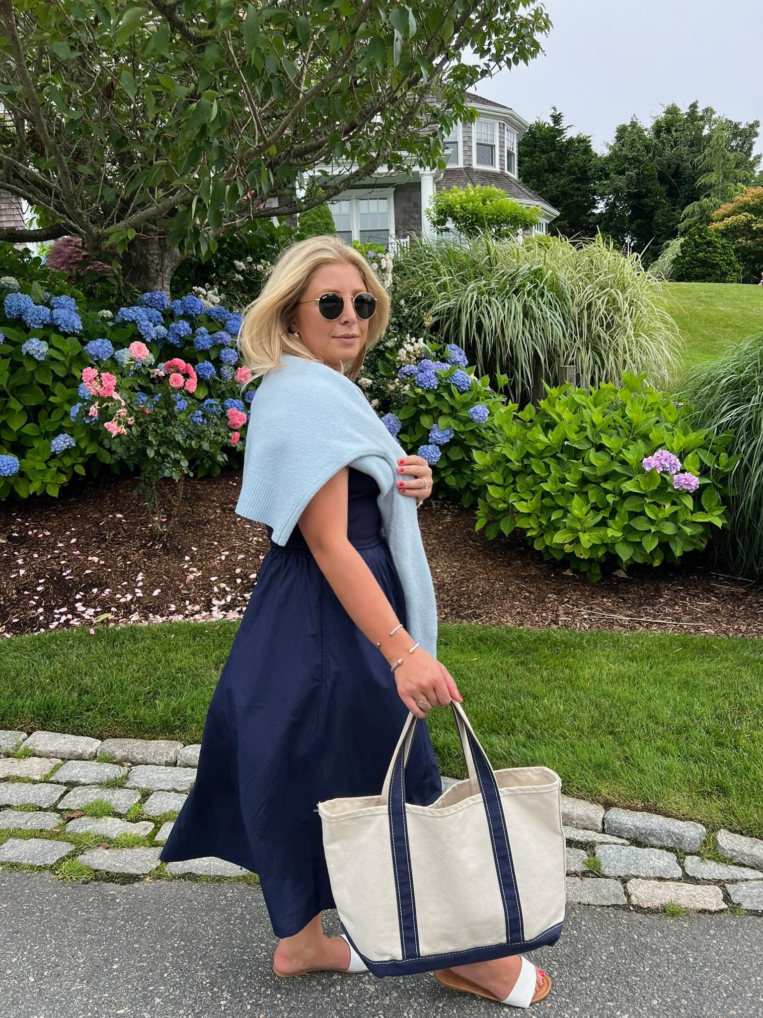 Navy midi dress outfit #preppystyle #labordayweekendoutfit 

#LTKMidsize #LTKTravel #LTKPetite