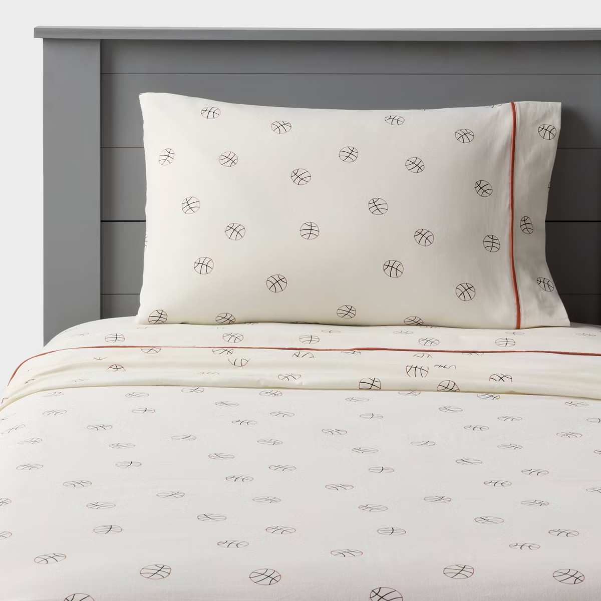 Queen Basketball Kids' Cotton Sheet Set - Pillowfort™ | Target