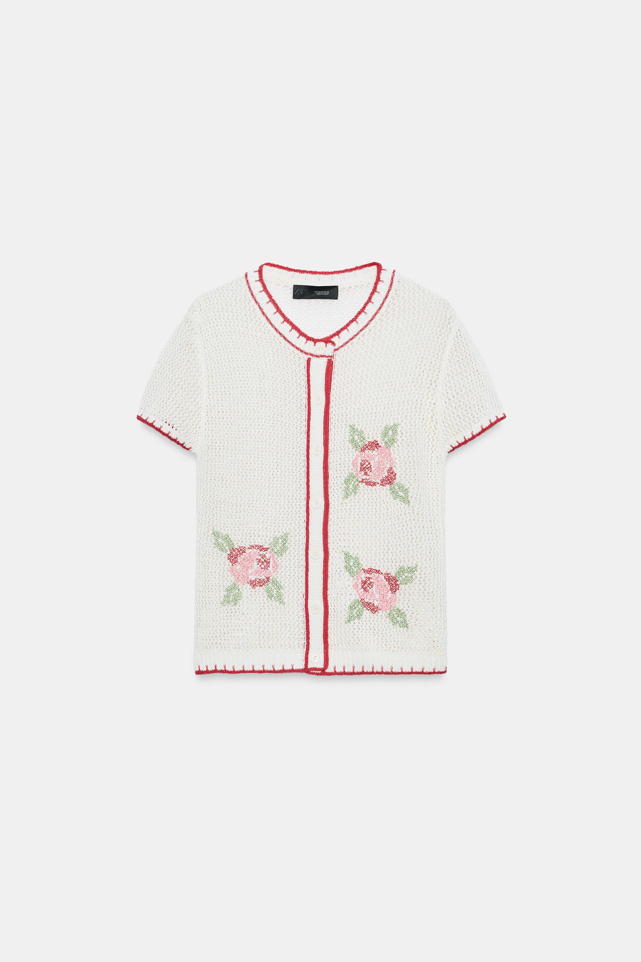EMBROIDERED FLORAL CARDIGAN | Zara US
