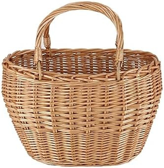 JJSQ Wicker Picnic Basket with Handles Woven Garden Harvest Market Basket Wicker Flower Basket fo... | Amazon (US)