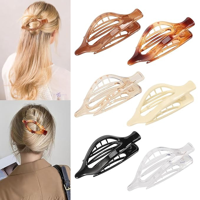 6 Packs Flat Hair Clips, Curved Claw Clips for Women Girls, Alligator Clips for Thick Thin Hair, ... | Amazon (US)