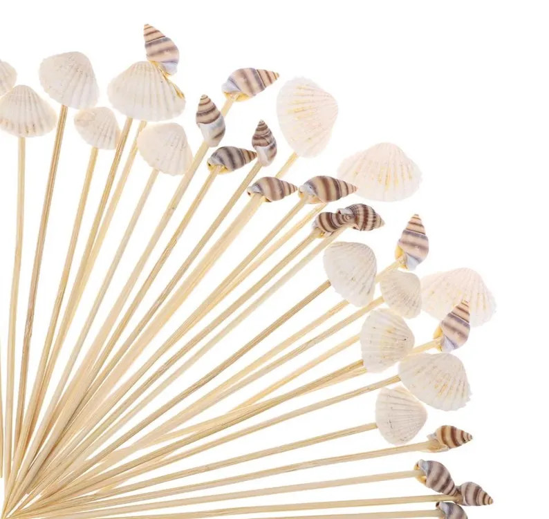 10-26-50-100 Piece Seashell Picks-Seashell Cocktail Picks-Ocean Themed Charcuterie Picks-Beach Pa... | Etsy (Global)