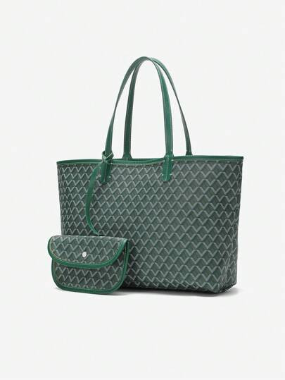 Fashion New Women Shoulder Tote Bag, Open-Top Women's Handbag Set, Simple Commuter Versatile Large Capacity Handbag, Quality Stylish Shoulder Bag For Female Students | SHEIN