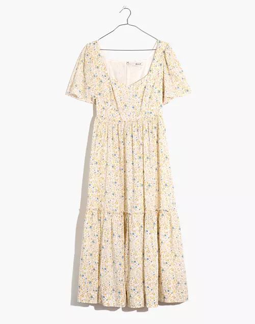 Flutter-Sleeve Tiered Maxi Dress in Folkmagic Floral | Madewell