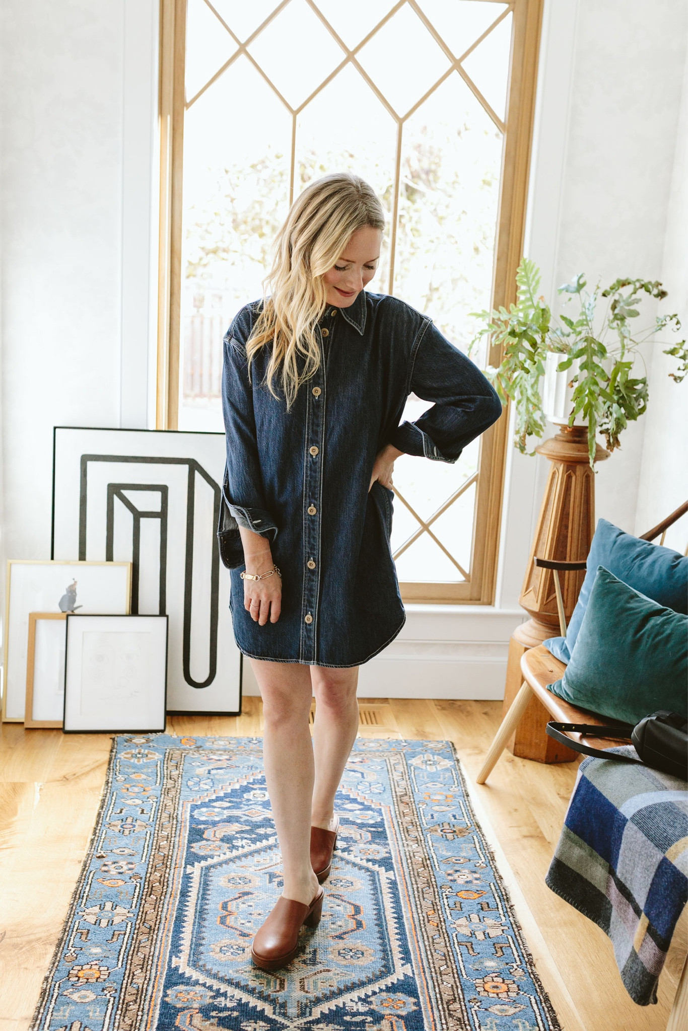 Y’all. I love my loose chambray dresses, but this one (which is thicker but not crazy thick or too hot) is so cute. It’s definitely a “throw on and look professional/cool instantly while still being comfortable”. The cut really mimics a men’s shirt (the sides come up and the sleeves are dropped). A few more denim picks below (all @madewell, of course)… #ad #madewellpartner #madewell

#LTKover40 #LTKshoecrush #LTKstyletip
