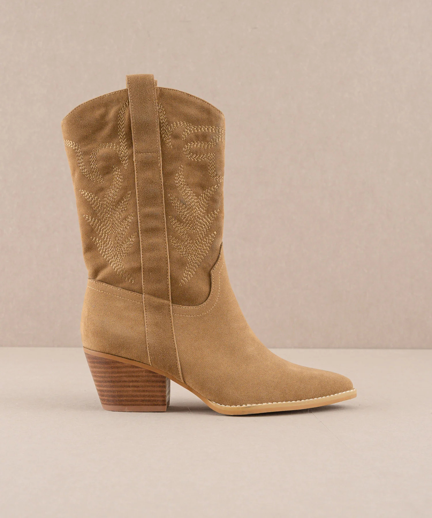The Sephira - Camel Embroidered Western Short Boot | Oasis Society